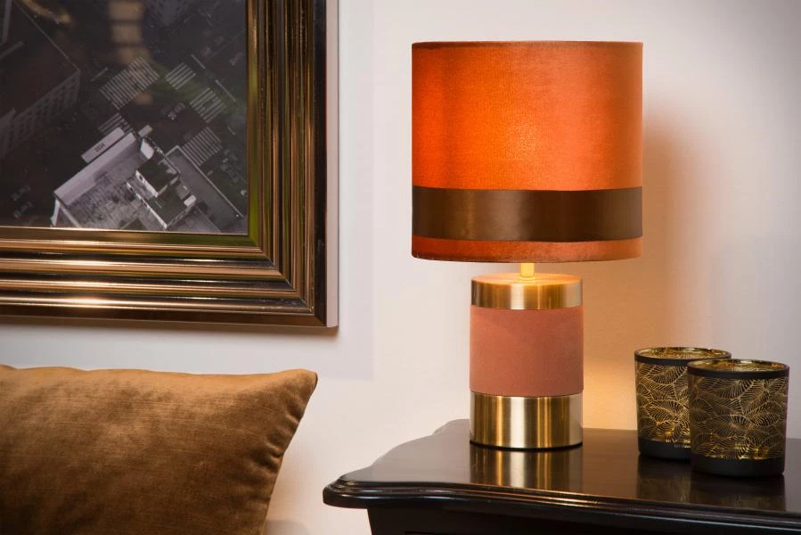 Lucide EXTRAVAGANZA FRIZZLE - Table lamp - Ø 18 cm - 1xE14 - Brown - atmosphere 1